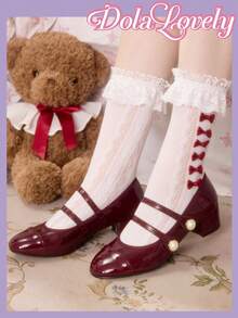 Dola Lovely Women's PU Leather Fashionable High Heel Shoes, Versatile For Daily Wear - Burgundy - View 4