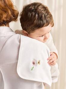 Cozy Pixies 4 Packs Of Baby Embroidered Flowers, Thickened And Highly Absorbent Burp Towels, Easy To Clean And Skin-Friendly, Made Of Towel Material - White - View 6