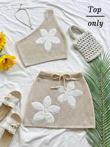 Soleia 大码女式新款度假海星流苏夸张喇叭袖渐变针织毛衣 - 杏色 - 查看 3