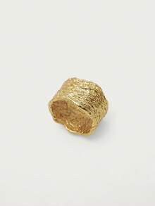 Glisma 18K 镀金 1 件纹理金属金皱纹戒指，适合音乐会、节日、派对、夜总会、休闲、可爱、奢华、街头服饰、婚礼、节日、度假、露营