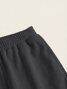 SHEIN EZwear 2件套加大码黑色和深灰色裤子 - 深灰色 - 查看 3
