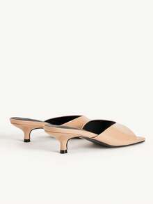 CUCCOO CHICEST Zapatos de tacón abiertos tipo mule, zapatos de vuelta al colegio, zapatos de estudiante universitario, zapatos de primavera, zapatos de vacaciones de primavera, zapatos de Pascua - Polvo desnudo - Ver 10