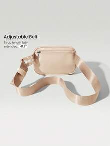 GLOWMODE 1升拉链式腰包，防水面料，可调节肩带，秋冬季适用 - 米色 - 查看 4