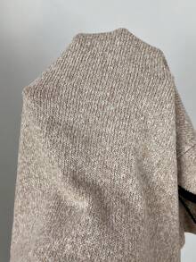 Aloruh Áo len nữ tay ngắn cổ lọ dáng ôm mỏng chất liệu nỉ, thích hợp mặc mùa thu/đông. - Màu be - Xem 9