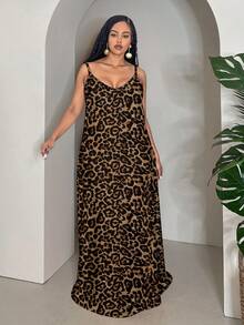 Slaydiva 春夏休闲豹纹沙滩吊带舞会礼服吊带裙大码连衣裙格子连衣裙非洲连衣裙 - 彩色 - 查看 3