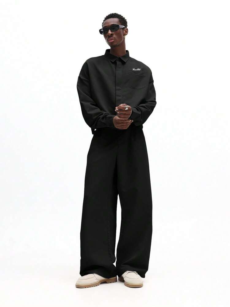 Crop Shirt With Pleated Pants Co-Ord