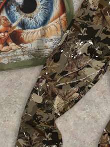 Bộ 2 món cho bé trai tuổi teen: Áo thun cổ tròn và quần ống loe, trang phục mùa hè thường ngày với họa tiết đường phố cổ điển, phong cách Y2K. - Nhiều màu - Xem 5