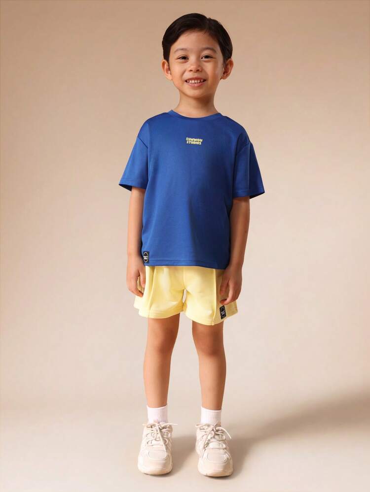 Blue T-Shirt With Yellow Shorts Set