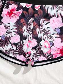 SHEIN 少女长袖热带印花防晒泳衣套装 女童泳衣 女童夏季两件套 长袖防晒沙滩泳衣 泳裤 女童长袖泳衣 女童夏季套装 青少年泳衣 全包覆式泳衣 青少年泳衣 女童泳衣 青少年泳衣套装 青少年保守泳衣 保守泳衣 青少年泳衣 女童夏季两件套 - 粉色 - 查看 5