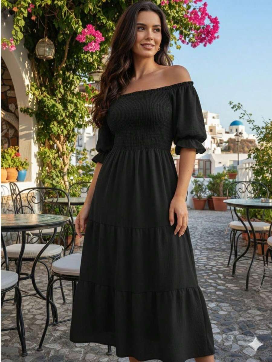 Vestido primavera de liga - Negro - Ver 1