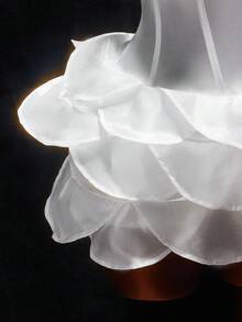 Amplova 优雅性感荷叶边抹胸迷你连衣裙 - 白色 - 查看 7