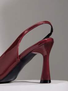 SHUZIA Women's Elegant Stylish Point Toe Sling-Back Stiletto Pumps Valentine's Day - Burgundy - View 7