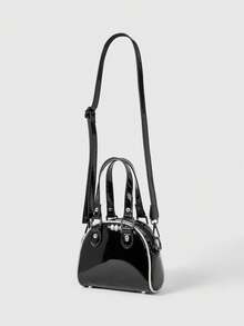 ROMWE Grunge Punk Women's Gothic Letter Pattern Fashionable Everyday Carry Handbag - Black - View 5