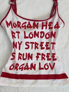 Rina Fox Women's Fashionable Printed Camisole Top, Summer - Red - View 6