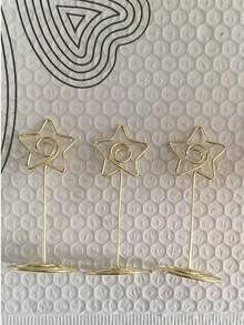 5/10个装，金色桌号卡夹，心形桌牌照片架，桌卡支架，纸质菜单夹 - 金色 - 查看 6