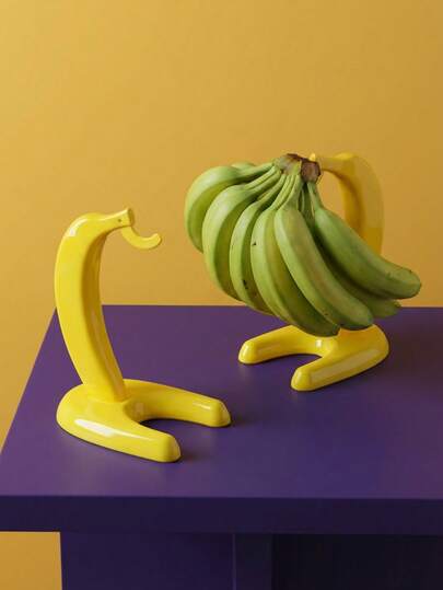 Joivida 1 st grytställ, kreativ gul bananformad krok, körsbärsfärgad placeringskrok, banankrok för fruktförvaring, lämplig för vardagsrum och kök, hushållsartiklar
