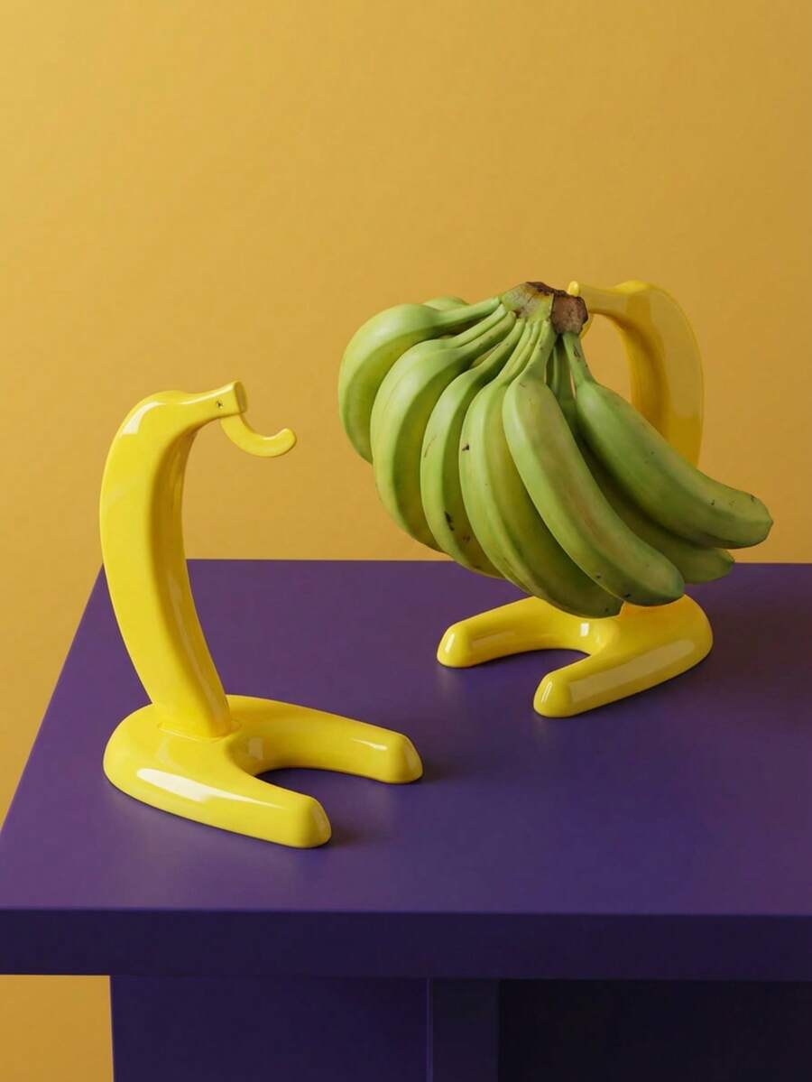 Joivida 1个锅架，创意黄色香蕉形挂钩，樱桃色放置挂钩，水果保鲜收纳香蕉形挂钩架，适用于客厅和厨房，家居用品