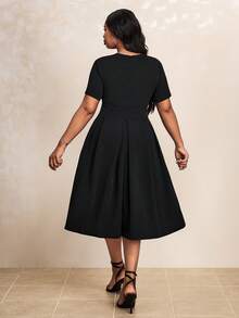 Truni 春夏秋冬优雅办公室派对新年女士连衣裙 春夏秋冬优雅办公室派对新年女士连衣裙度假装女士沙滩装女士海滩度假沙滩裙婚礼宾客连衣裙女士商务休闲女士舞会礼服 - 黑色 - 查看 2