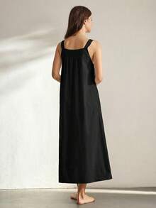 Ocili Women's Solid Color Sleeveless Casual Dress - Black - View 3