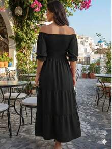 Vestido primavera de liga - Negro - Ver 3