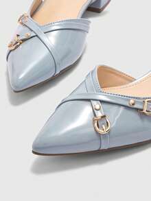 CUCCOO BIZCHIC 新款尖头简约通勤时尚平底鞋 - 淺藍色 - 查看 8