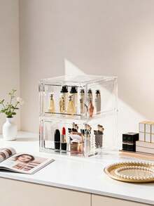 升级版可堆叠透明鞋盒，展示收纳盒，透明塑料抽屉鞋盒，鞋架，鞋柜，适用于办公室和家庭展示和收纳。 - 彩色 - 查看 10