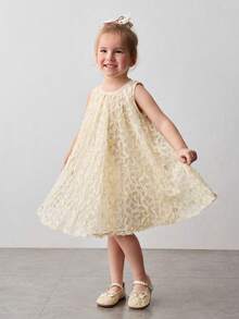 Maija Kids Đầm casual tay cánh hoa mơ cho bé gái - Màu be - Xem 1