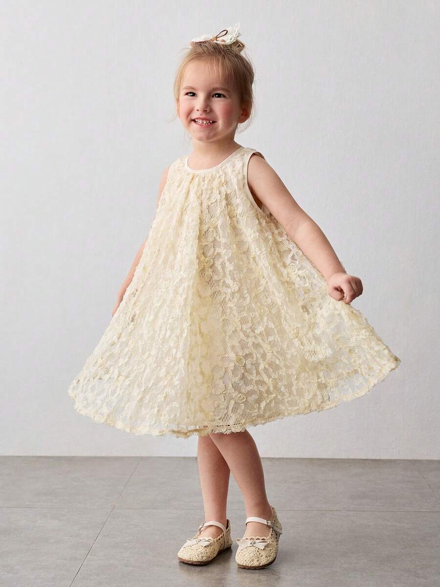Maija Kids Đầm casual tay cánh hoa mơ cho bé gái - Màu be - Xem 1
