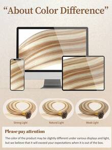 K型接发，100%真人发，#T8-P8/613，渐变胡桃棕至灰棕和漂白金，直发造型，长度14-22英寸。V型接发，丝滑无痕，隐形效果，顶级品质，发尾浓密，健康真人发，50片/包，热熔接发，持久耐用，适合女性/女孩日常使用，尤其适合发量稀少和沙龙级使用。 - T8-P8/613 - 查看 8