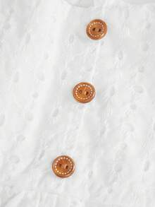 少女方領泡袖褶邊雪紡洋裝