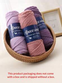 5 Piezas/Paquete = 490g Lana de alpaca pura de gran grosor para tejer a mano para regalos cálidos de otoño e invierno para hombres y mujeres, abrigos grandes, suéteres, chales, sombreros, suéteres sin mangas, ovillos de hilo - Multicolor - Ver 2