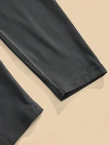 Anewsta灰色户外瑜伽裤，春夏穿着舒适，高腰提臀塑形，休闲弹力紧身裤，女士运动服 - 灰色 - 查看 7