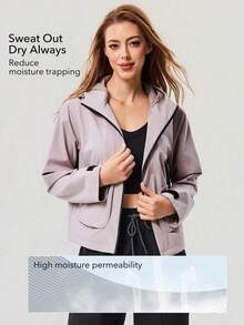 OutZeal 女士户外夹克 粉色 日常休闲 防水 连帽 拉链 带口袋 - 粉色 - 查看 4