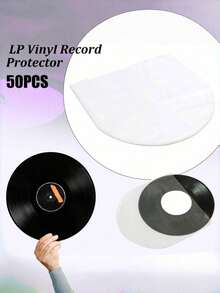 1 Pack Of 50 Vinyl Record Inner Sleeves, Suitable For 5-12 Inch Vinyl Records, Anti-Static Round-Bottomed Vinyl Record Protectors - Ensure Your LP Record Collection Is Properly Protected, Vinyl Record Inner Sleeves, CD Sleeves