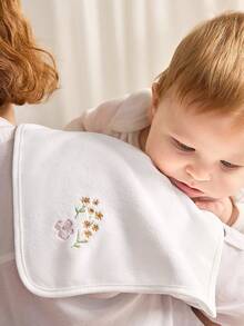 Cozy Pixies 4 Packs Of Baby Embroidered Flowers, Thickened And Highly Absorbent Burp Towels, Easy To Clean And Skin-Friendly, Made Of Towel Material - White - View 9