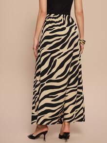 Women's Fashion Zebra Print Skirt, Summer Maxi Women - Multicolor - View 6