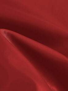 Franclia 优雅时尚短款褶裥可调节系带双层侧边隐形拉链PU皮酒红色女裙，秋冬款 - 紅色 - 查看 7