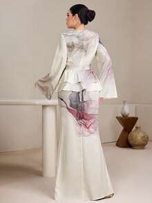 Graceveil Conjunto de 2 piezas con mangas abullonadas y volantes, nueva moda para mujer - Multicolor - Ver 2