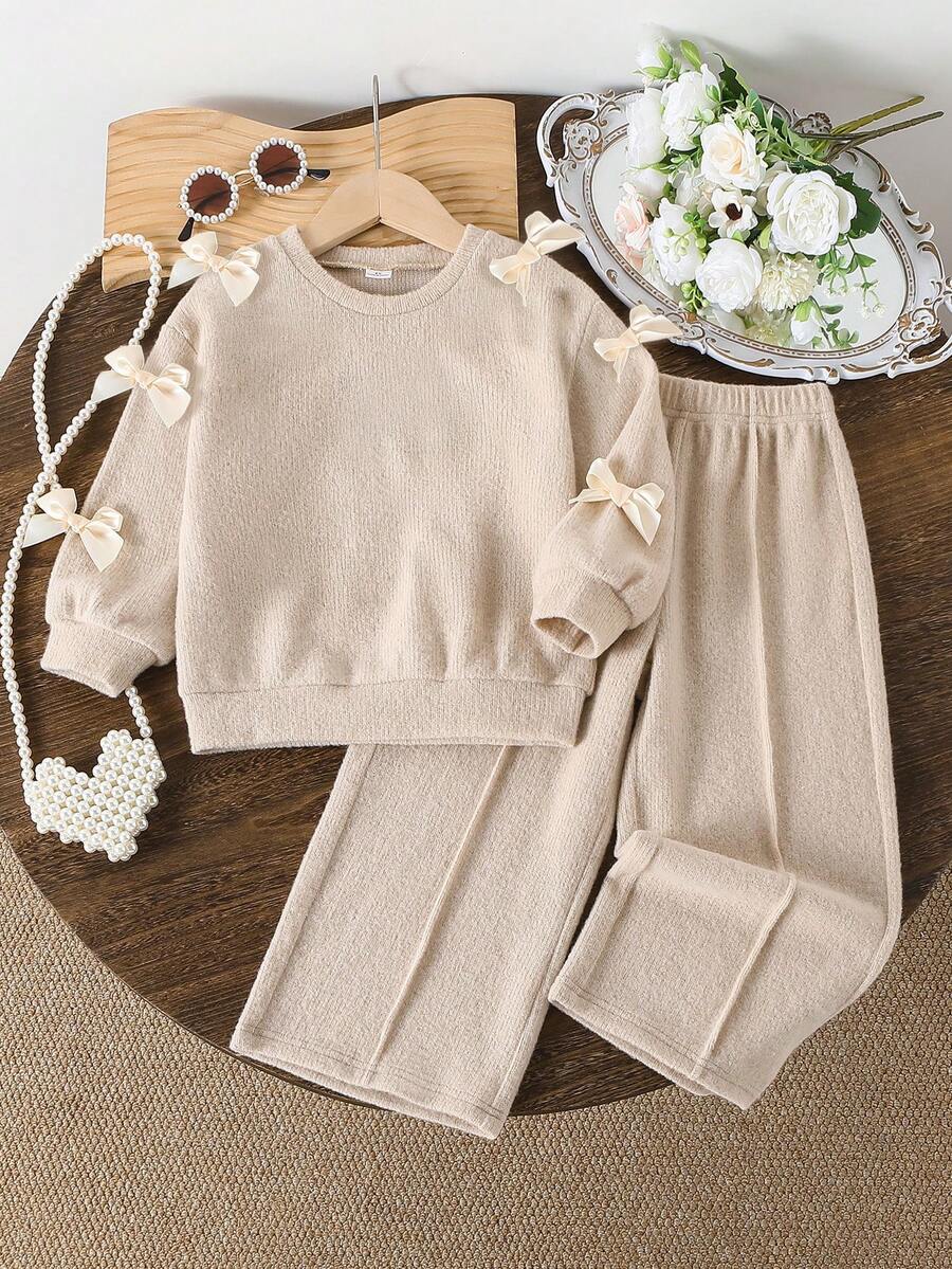 Young Girls Hoodie & Sweatshirt Co-Ords - Beige - View 1
