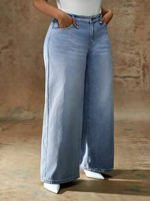 Truni 大码低腰宽松阔腿蓝色牛仔裤、堆叠女式牛仔裤、女式妈妈牛仔裤、复古喇叭裤女式牛仔裤