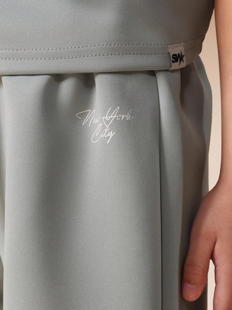 Polo Top And Shorts Set With Contrast Trim