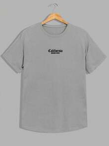 RueChic 3 Pack Men's Letter Print Round Neck Short Sleeve Casual T-Shirts With Rounded Hem - Multicolor - View 4