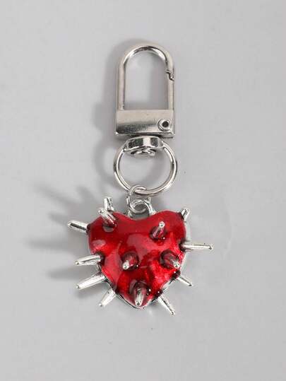 ROMWE Creative European And American Retro Gothic Style Red Love Keychain Pendant Fashion Bag Pendant Personalized Small Gift, Valentine's Day Gift