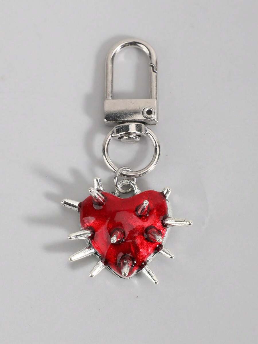 ROMWE Creative European And American Retro Gothic Style Red Love Keychain Pendant Fashion Bag Pendant Personalized Small Gift, Valentine's Day Gift - AB-Red - View 1