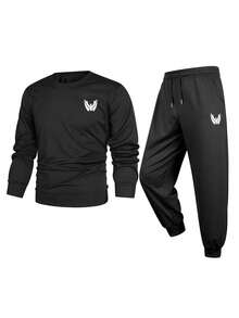 Manfinity Sport Corelite 男士时尚印花套头运动套装（2件套），长裤+卫衣，春季款