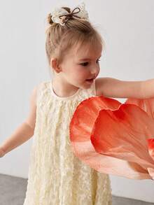 Maija Kids Đầm casual tay cánh hoa mơ cho bé gái - Màu be - Xem 6