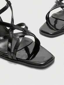 CUCCOO BIZCHIC Giày cao gót mũi hở gót sexy mới mùa hè 2025 dành cho nữ - màu đen - Xem 8