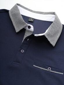 Calvornis Men's Casual Short Sleeve Polo Shirt, Formal, Ceremony - Navy Blue - View 3