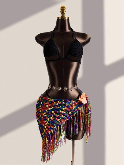 Zestiva Handmade Multicolor Bohemian Skirt, High-End Resort & Beach Wear, Spring/Summer,2026 New Women's Swimwear ArrivalFor School,Suitable For Holiday, Date, Afternoon Tea, Western, Cruise, Beach, Island, Road Trip, All Seasons, Music Festival, Boho Vacation,Bohemian Vacation, Chill Autumn ,Western Boho ,Elegant Tops For Women