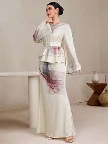 Graceveil Conjunto de 2 piezas con mangas abullonadas y volantes, nueva moda para mujer - Multicolor - Ver 3